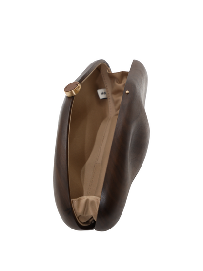 Cult Gaia The Caldera Clutch in Walnut