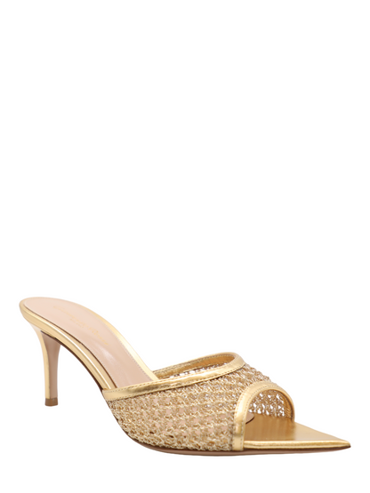 Gianvito Rossi Sienna Mule 70 Nappa Silk + Itaca in Mekong