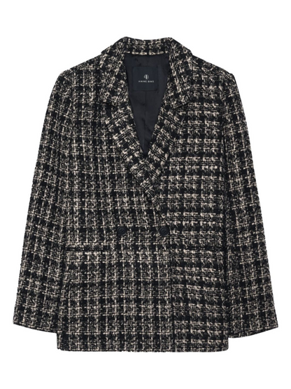 Anine Bing Madeleine Blazer in Tan/Black Multi