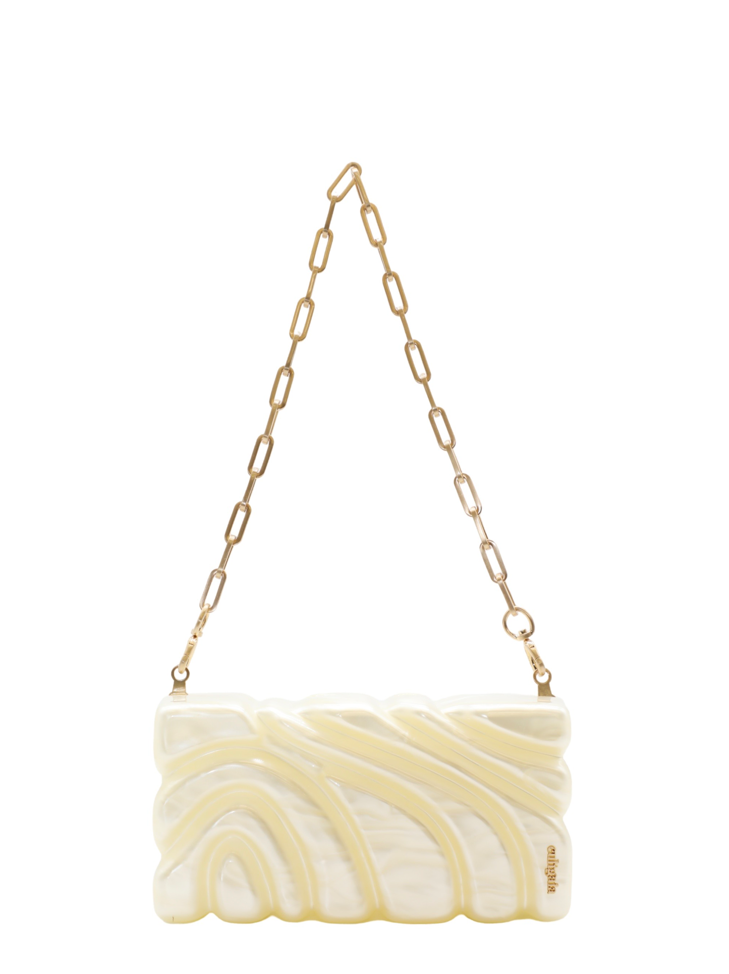 Cult Gaia Aura Clutch in Ivory