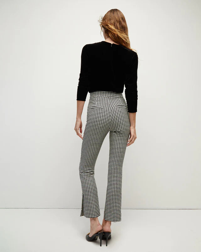 Veronica Beard Arte Houndstooth Pant in Black/Off-White