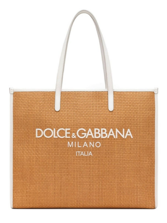 Dolce & Gabbana Large Shopping Woven Tote Bag