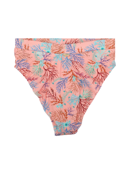 PatBO Seaweed High Waist Bikini Bottom in Pink