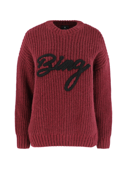 Anine Bing Sydney Crew Sweater Signature in Zinfandel