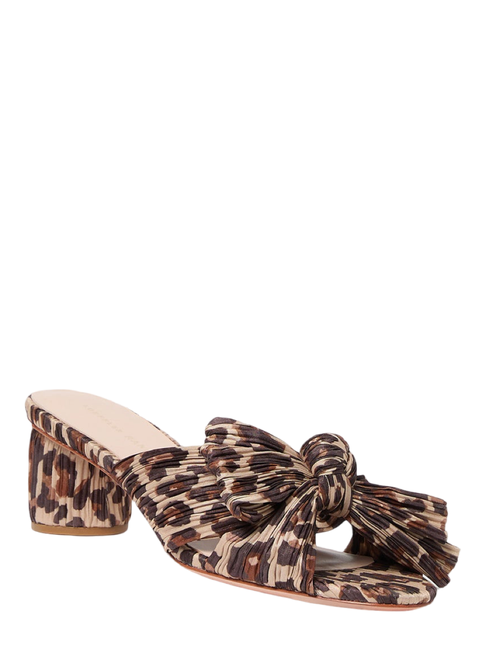 Loeffler Randall Emilia Pleated Knot Mule Sandal in Leopard