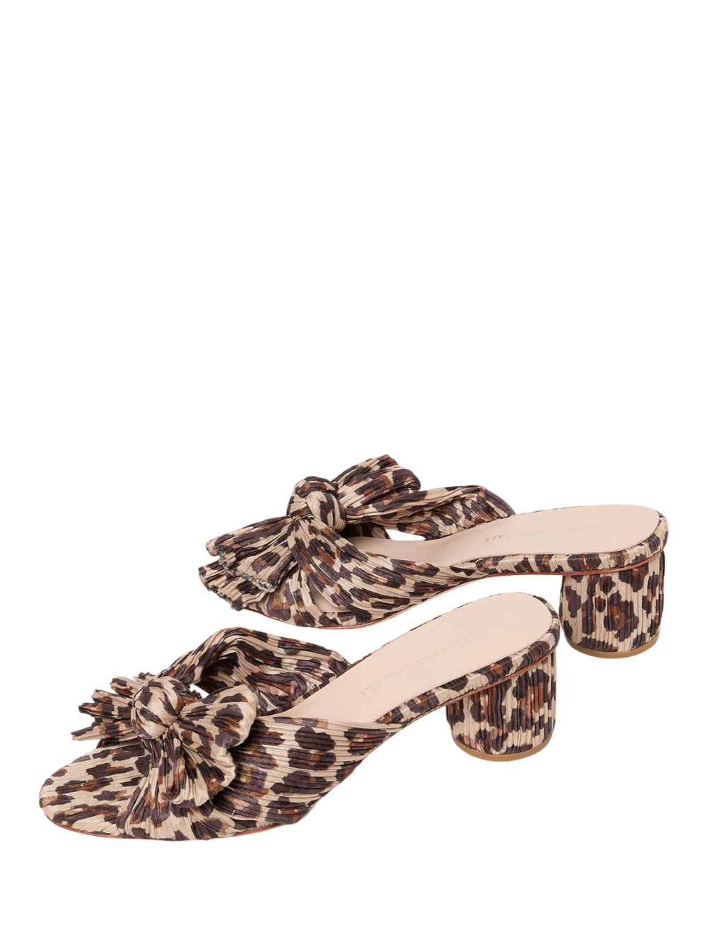 Loeffler Randall Emilia Pleated Knot Mule Sandal in Leopard