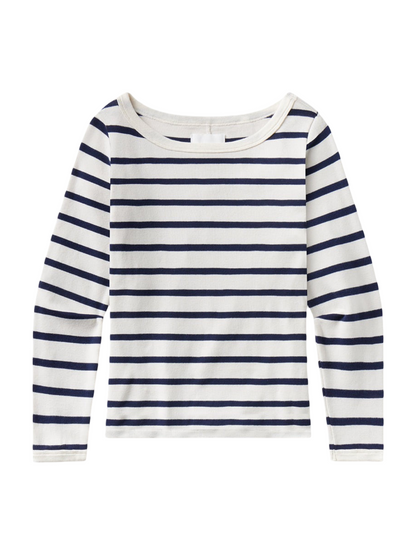 Citizens of Humanity Boat Neck Slim Tee in Azure Stripe