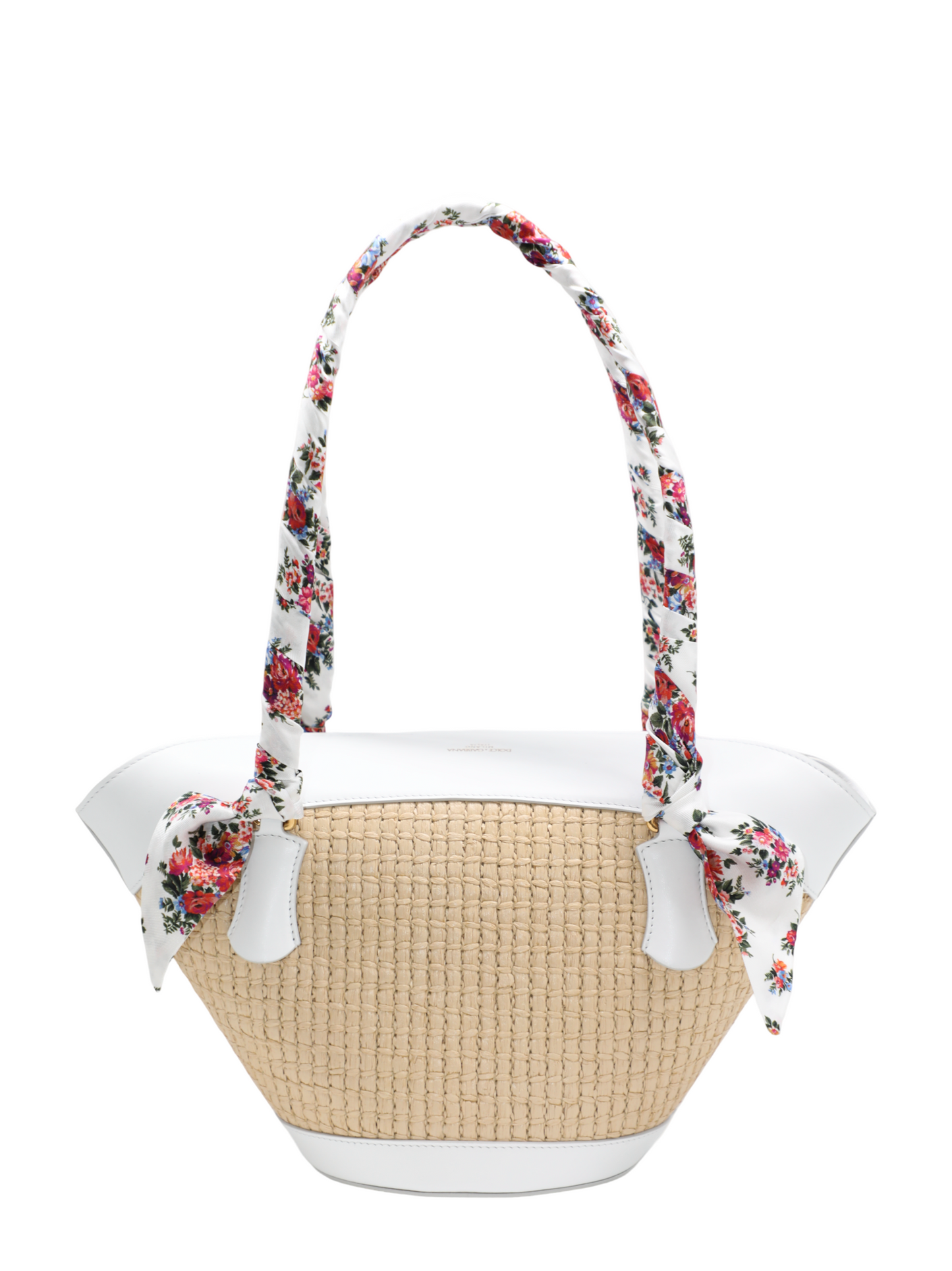 Dolce & Gabbana Basket Top Handle Bag in Crema/Blanco