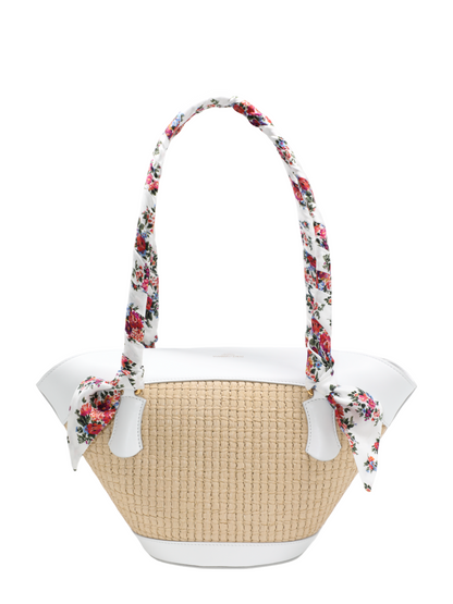 Dolce & Gabbana Basket Top Handle Bag in Crema/Blanco