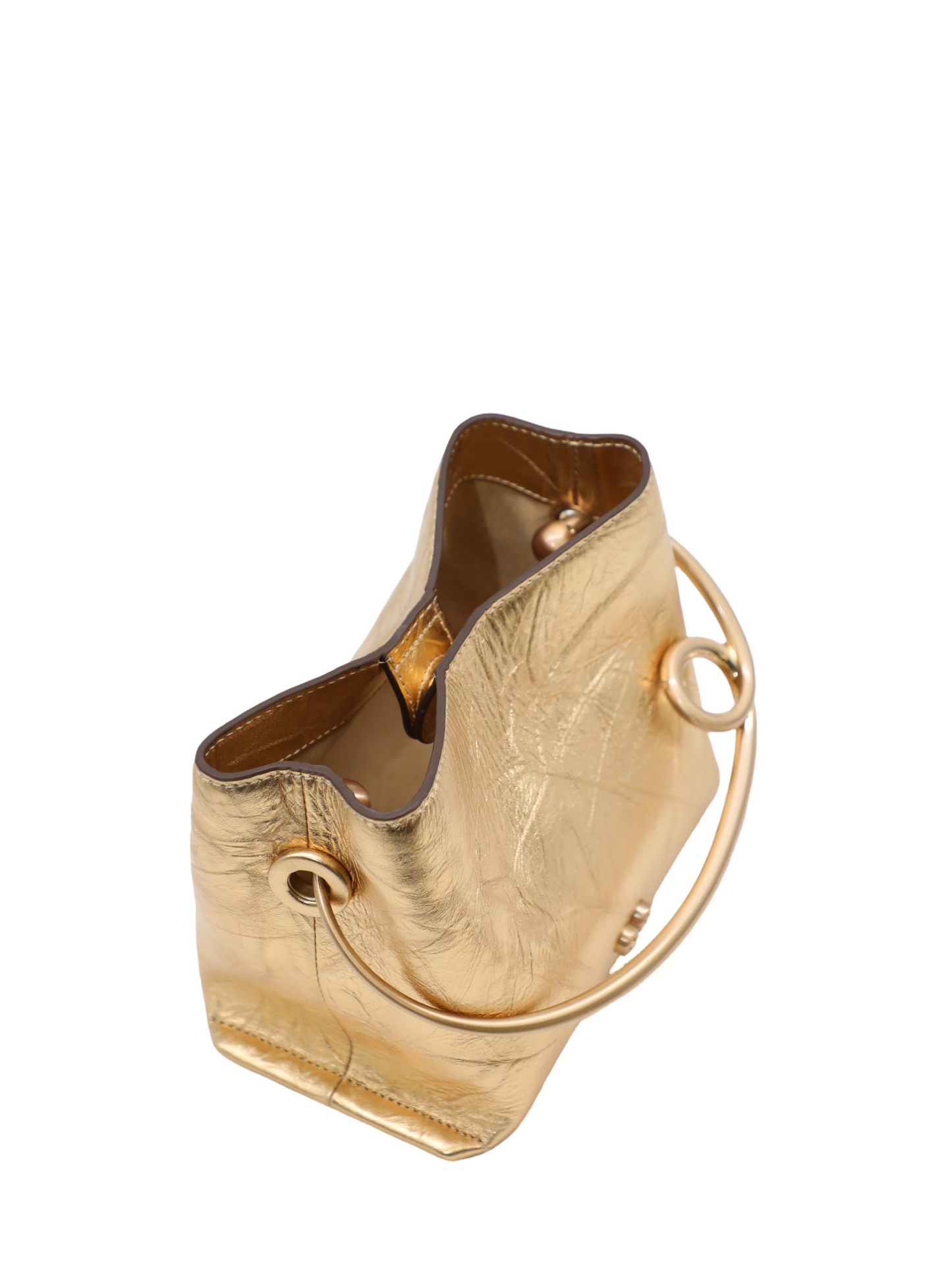 Cult Gaia Lalli Top Handle Bag in Brass