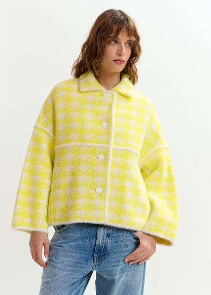 Essentiel Antwerp Joking Knit Jacket in Combo 2 Lemon Squeeze