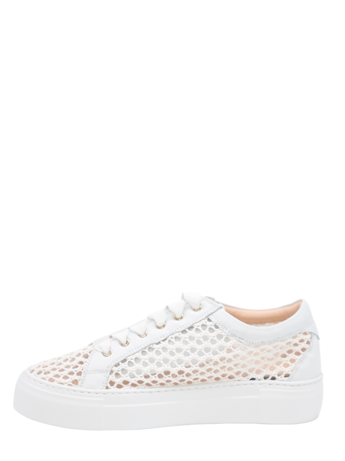 AGL Metra Leather and Fabric Sneaker in White