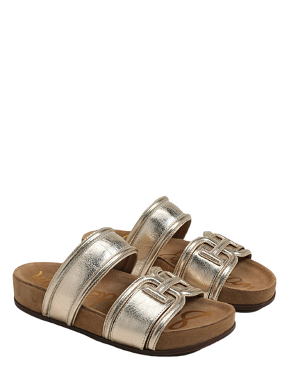 Sam Edelman Rowen Slide Sandal in Gold Leaf