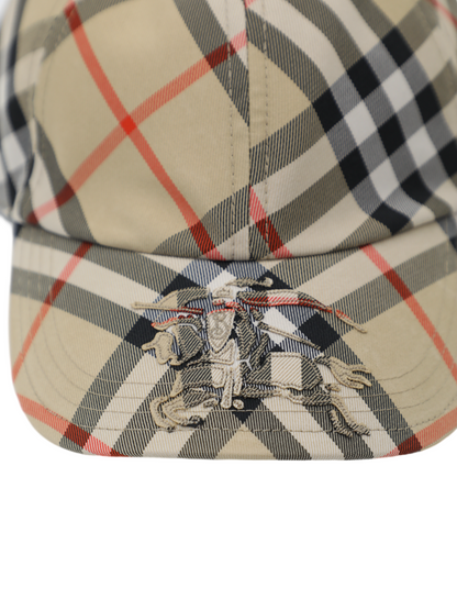 Burberry Check Baseball Cap in Sand