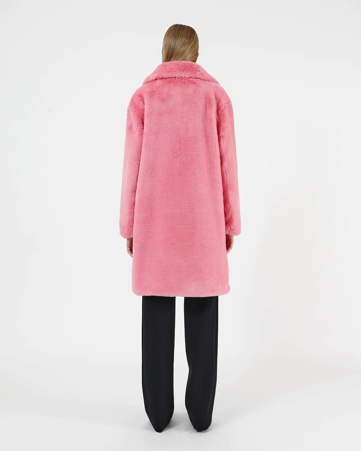 Apparis Stella Plant-Based Fur Coat in Lolly Pink