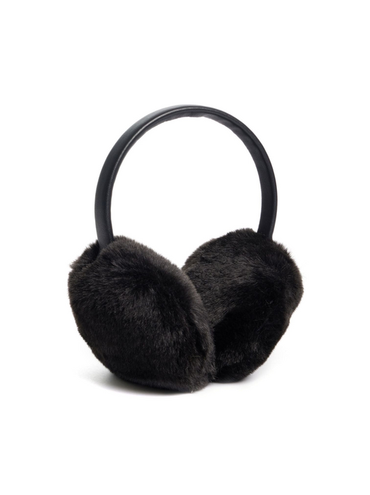 Apparis Esme Plant-Based Fur Earmuffs in Noir