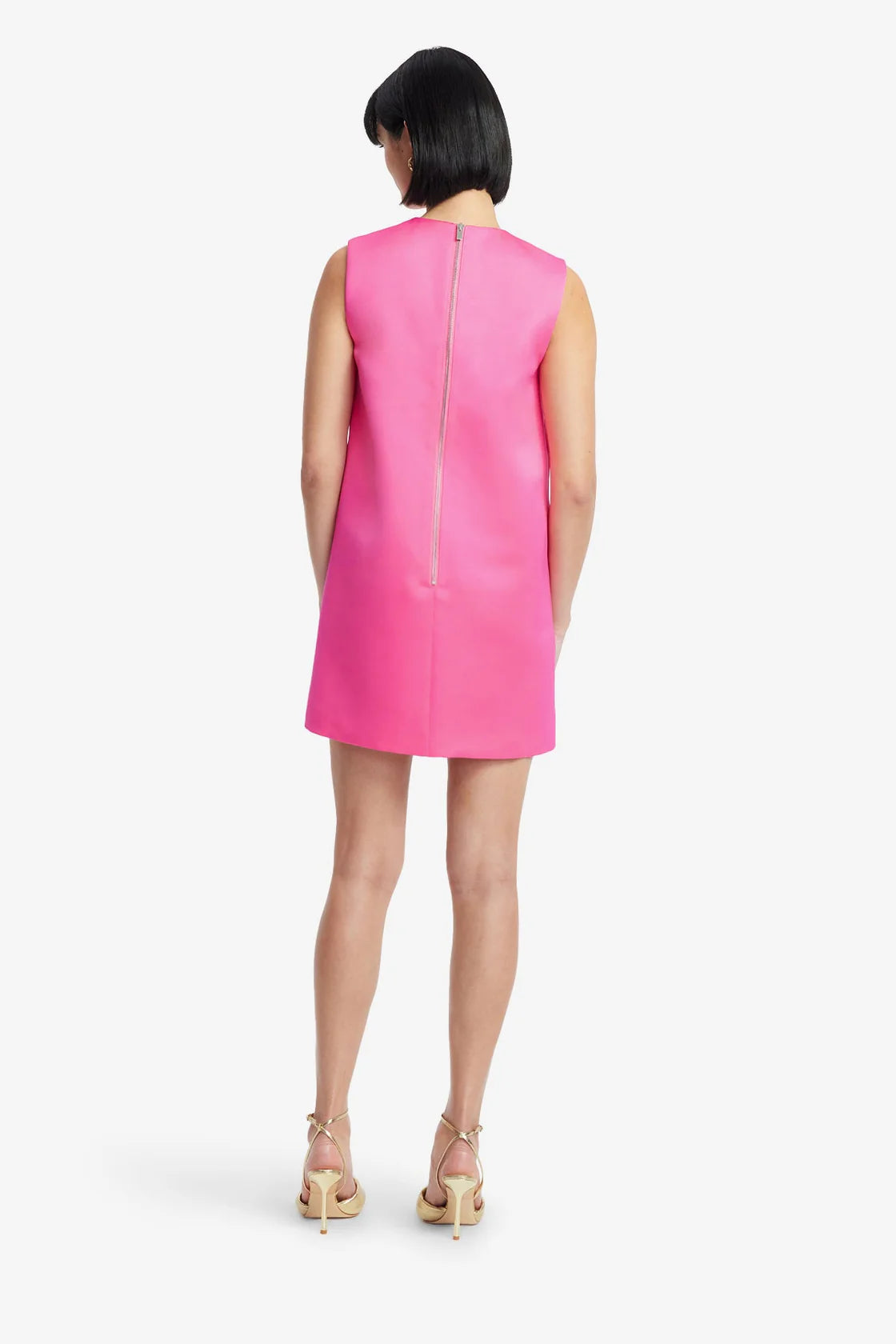 Leo Lin Yvonne Applique Floral Mini Dress in Peony Print Fuchsia