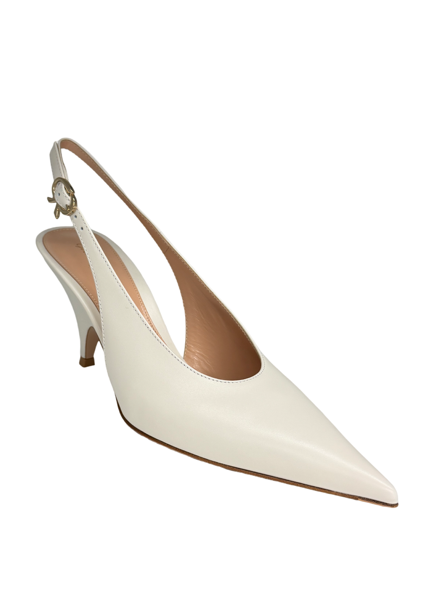 Gianvito Rossi Vitello Heel in Off-White