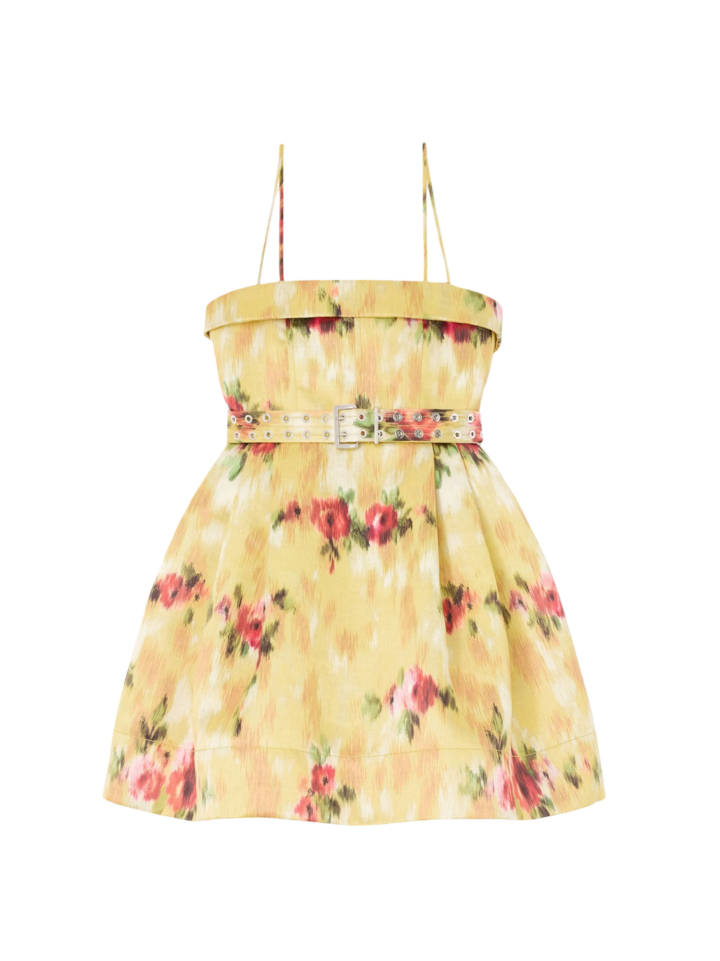 Printed Duchesse Satin Bubble Mini Dress