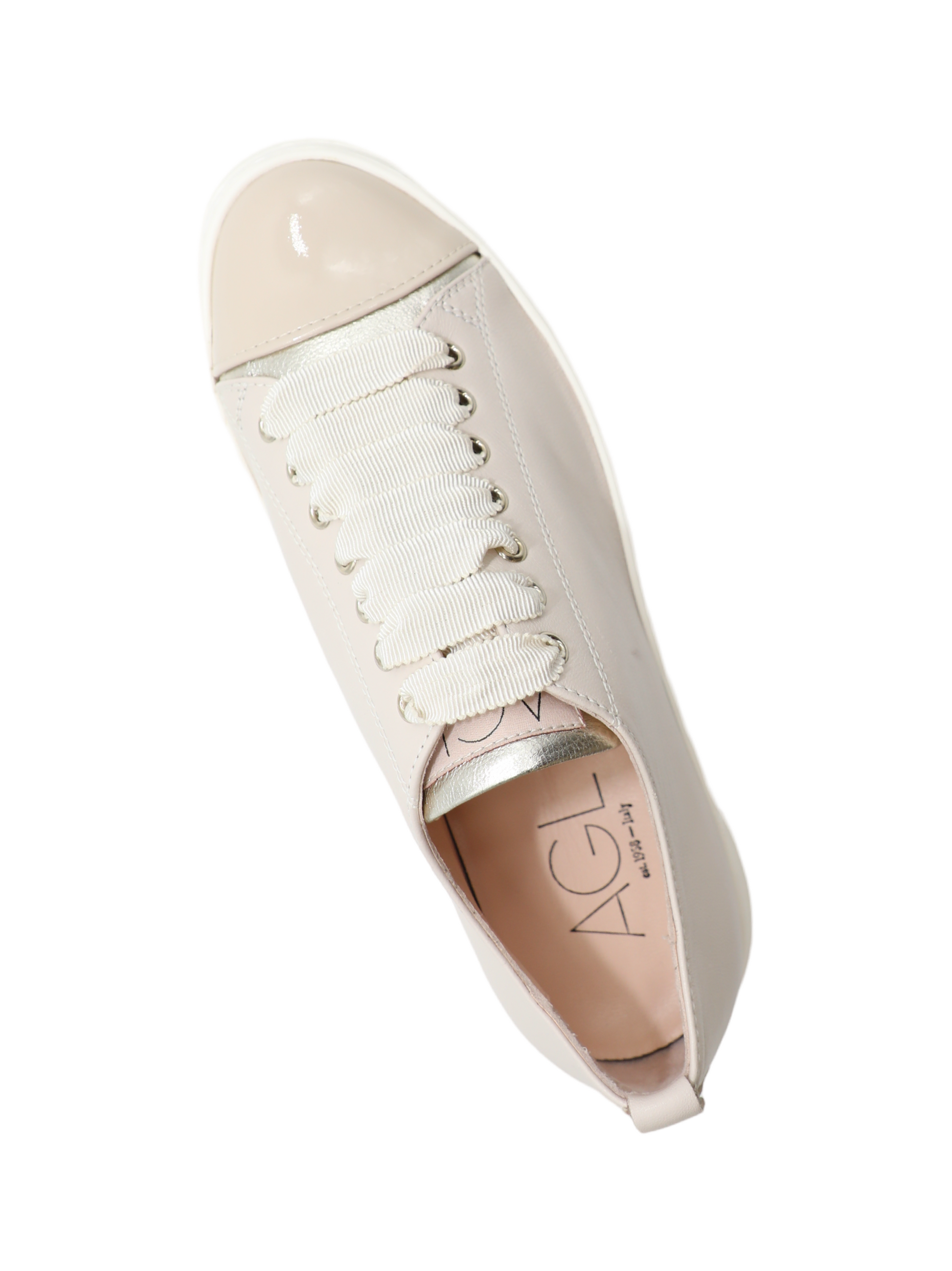 AGL Mollie Cap Toe Sneaker in Talc Suga Sand Milk – Leigh's of