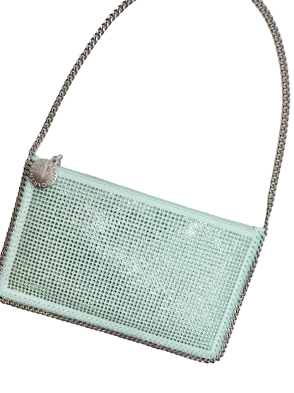 Stella McCartney Pochette Accessoir All Over Crystal Hotfix in Light Azure