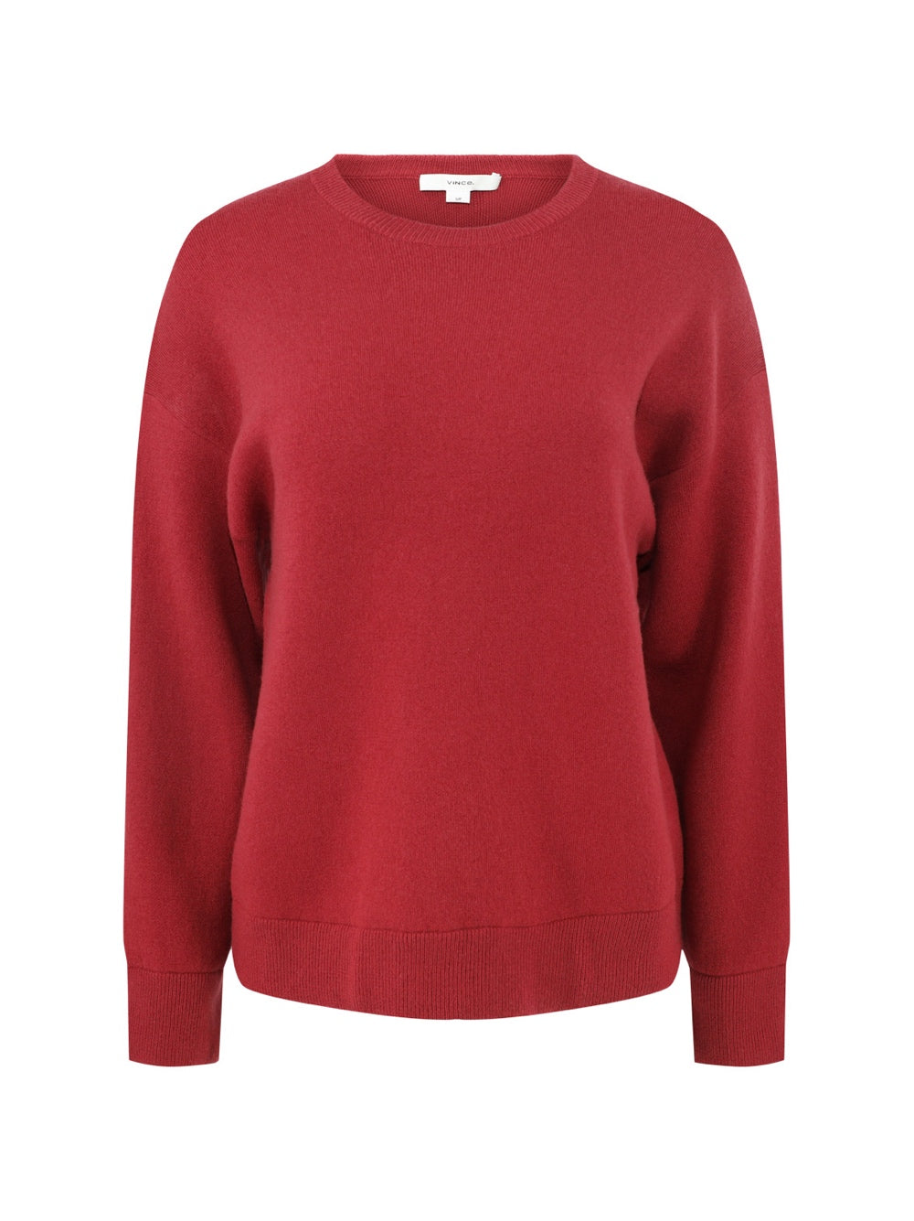 Vince Structured Wool-Blend Pullover Sweater in Raspberry