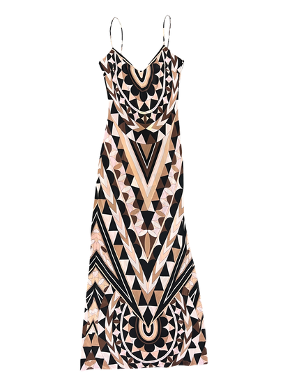 Pucci Crepe De Chine Abito Maxi Dress in Nude