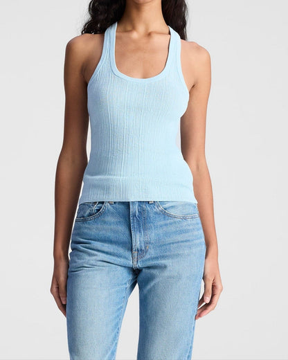 A.L.C. Iris Fine Cotton Knit Tank in Sky Blue