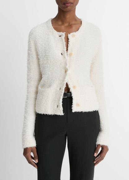 Vince Brocade Jacket Cardigan in Off White Combo