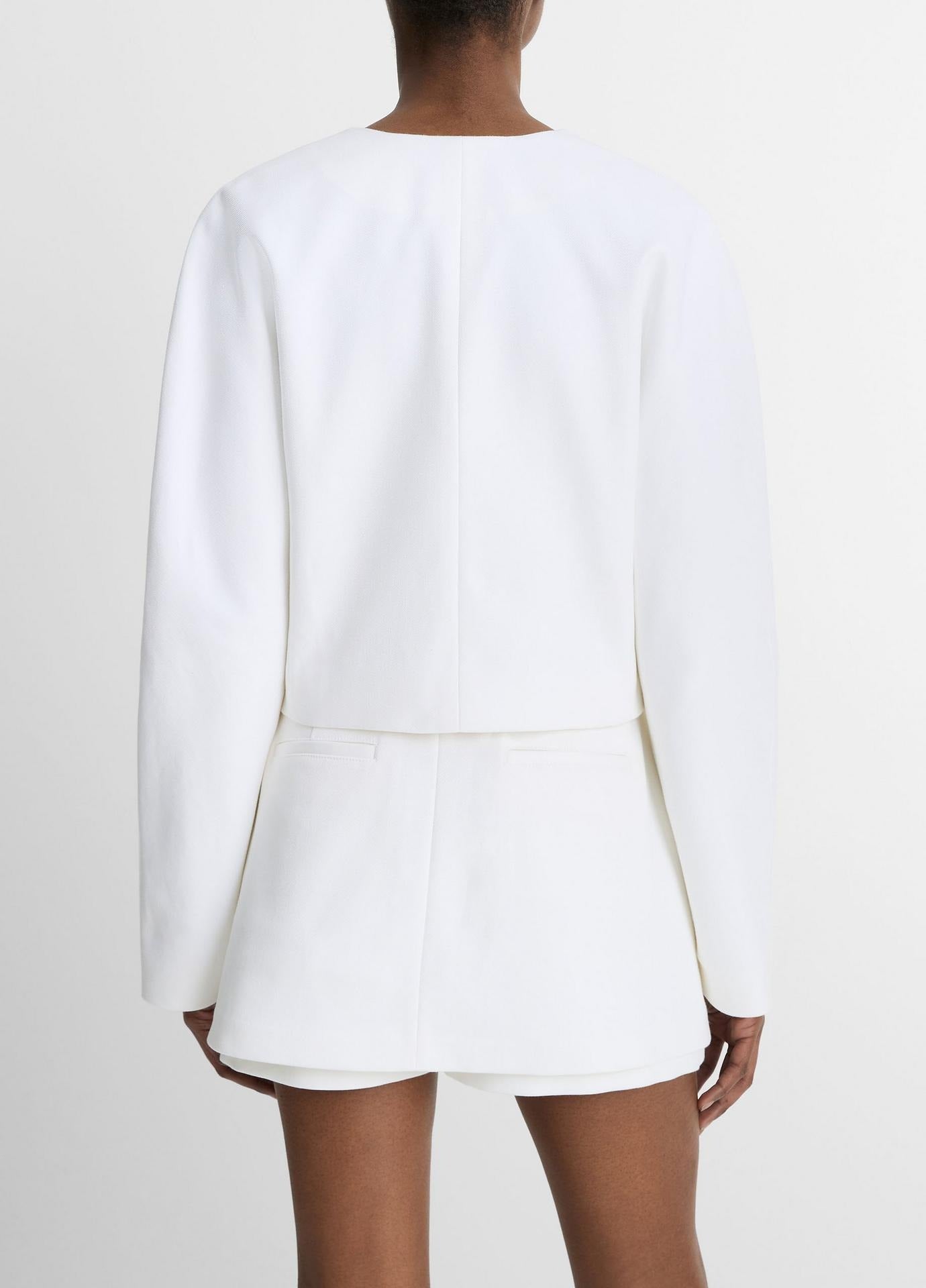 Vince Collarless Jacket in Optic White