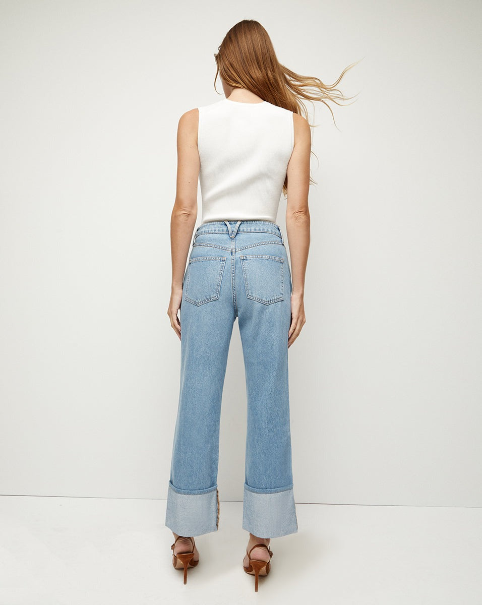 Veronica Beard Dylan High Rise Straight-Leg Jeans in Silverwood Blue