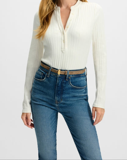 Veronica Beard Jocelyn Henley Top in Ivory