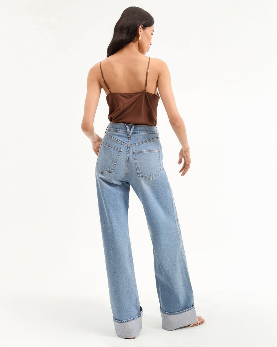 Veronica Beard Taylor High Rise Cuffed Wide Leg in Bright Nova