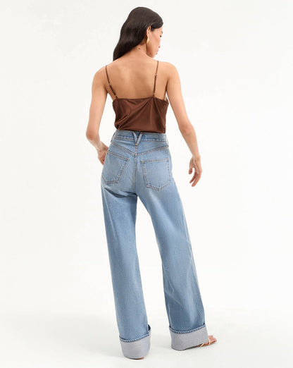 Veronica Beard Taylor High Rise Cuffed Wide Leg in Bright Nova