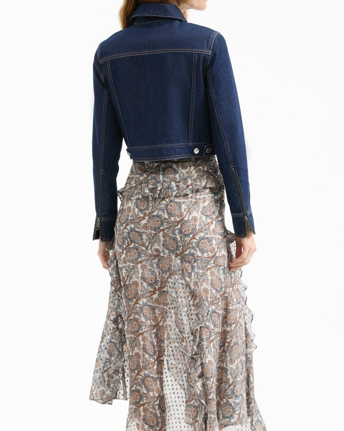 Veronica Beard Patty Fitted Long Sleeve Jacket in Indigo Rinse
