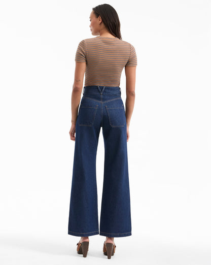 Veronica Beard Taylor High Rise Wide Leg in Indigo Rinse