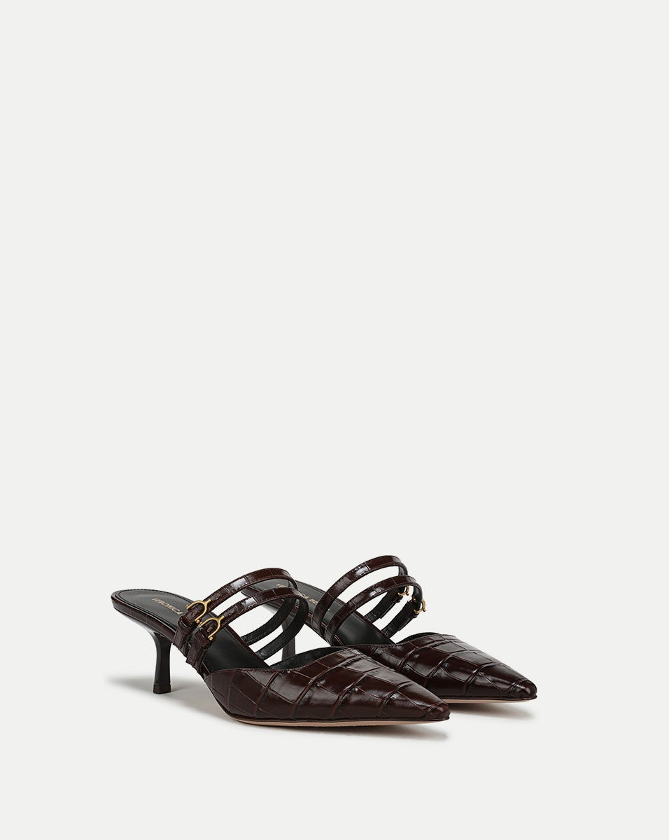 Veronica Beard Corrie Mule in Chocolate