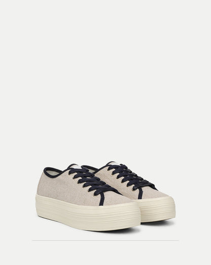 Veronica Beard True Platform Sneaker in Sand/Navy