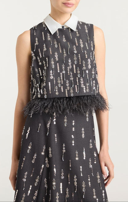 Cinq à Sept Selene Top in Charcoal