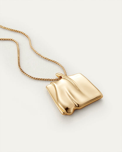 Jenny Bird Sundra Pendant Necklace Large in High Polish Gold