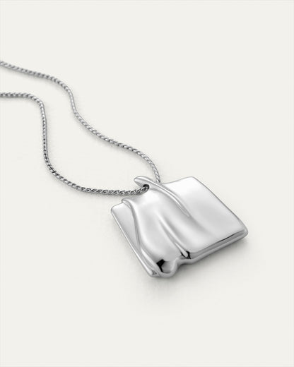 Jenny Bird Sundra Pendant Necklace Large in High Polish Silver