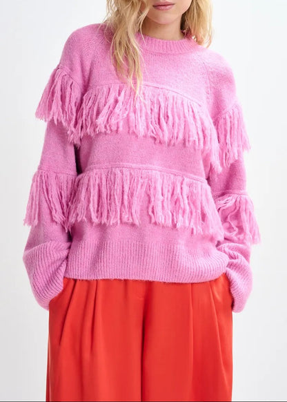 Essentiel Antwerp Pullover w/ Fringes in Pinky Sugar