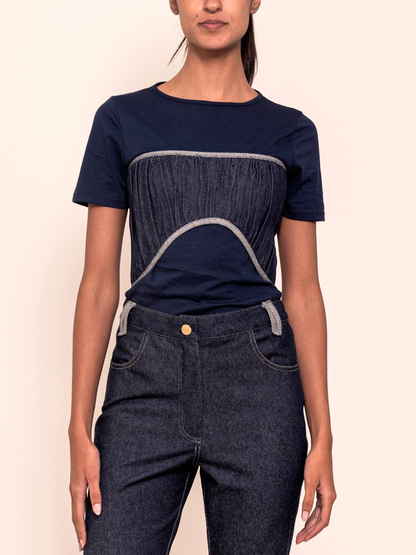 Azulu Kat Top in Blue Denim