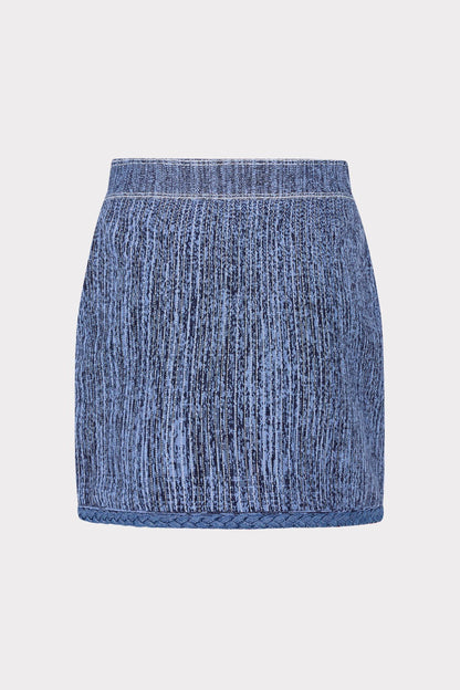 Milly Soleil Pinstripe Knit Skirt (Blue Multi)