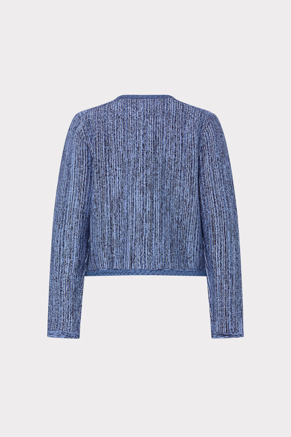 Milly Shayne Pinstripe Knit Cardigan Jacket in Blue Multi