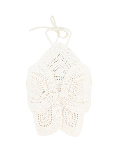 Cult Gaia Emelia Knit Top in Off White