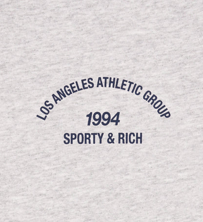 Sporty & Rich LA Athletic Grp Zip Crop Hoodie in Heather Gray