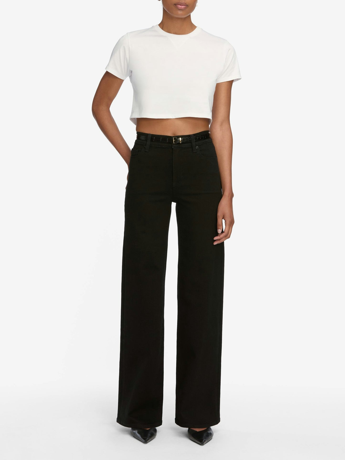 Frame Le Slim Palazzo in Black