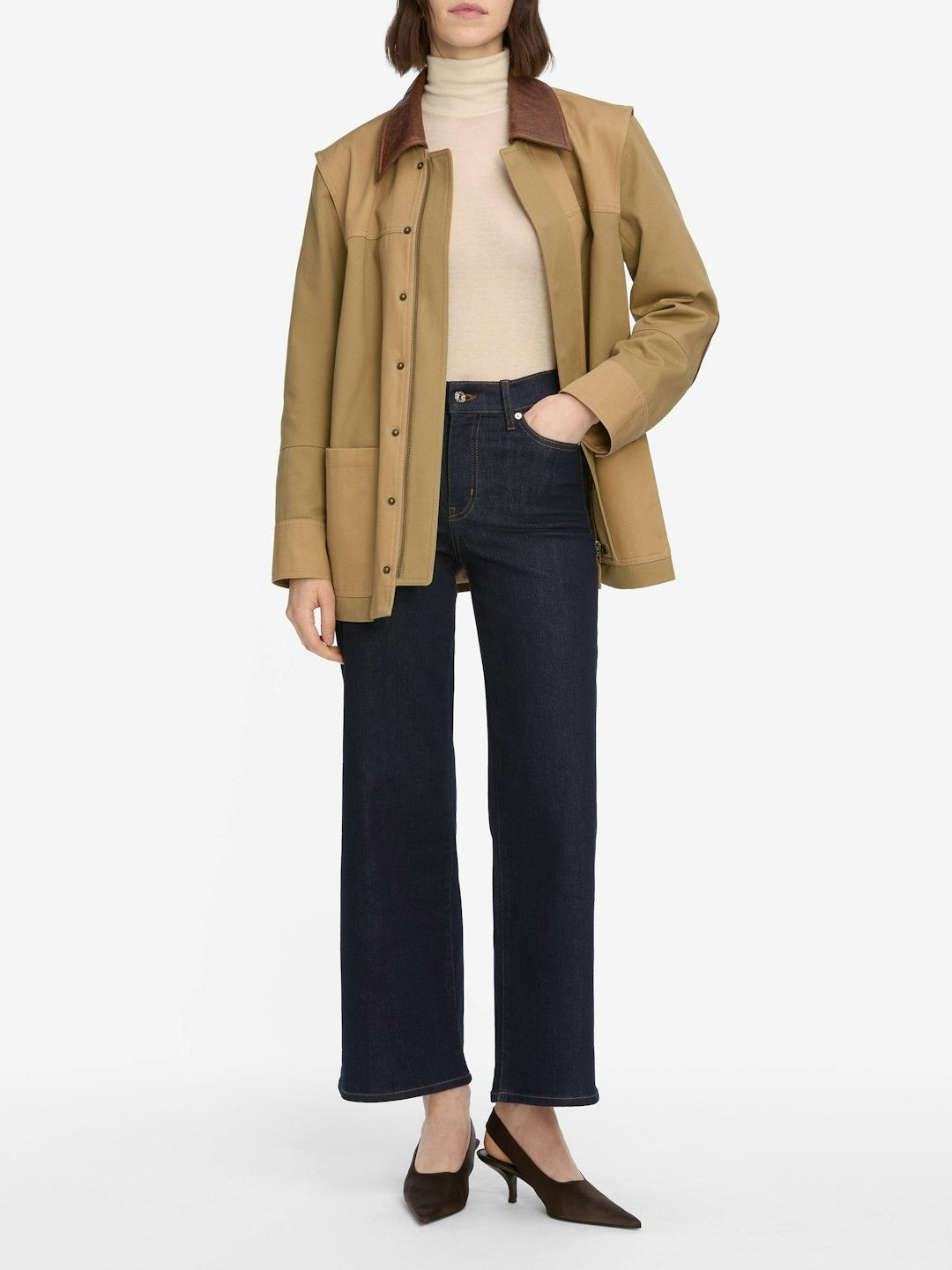 Frame Le Slim Palazzo Crop Jeans in Rinse