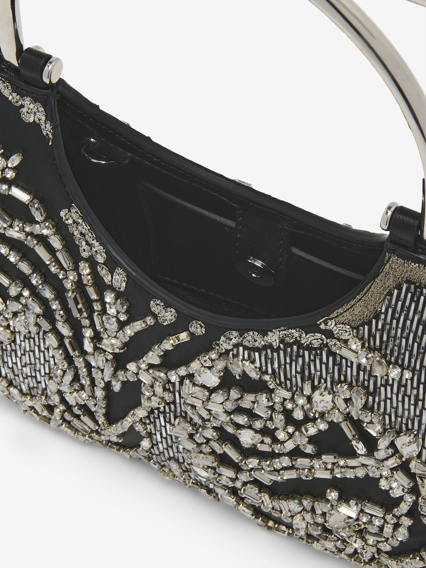 Alexander McQueen T-Bar Mini in Black/Silver